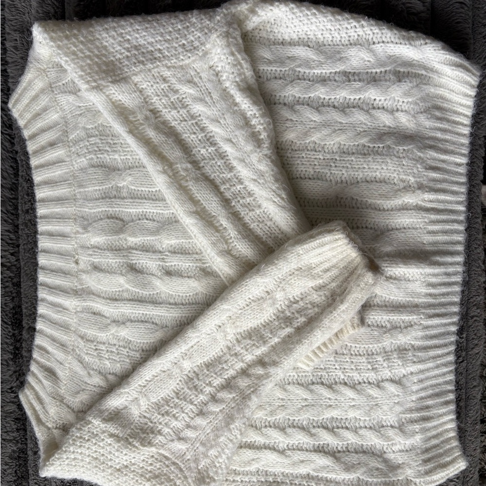 Cozy White Cable Knit Sweater